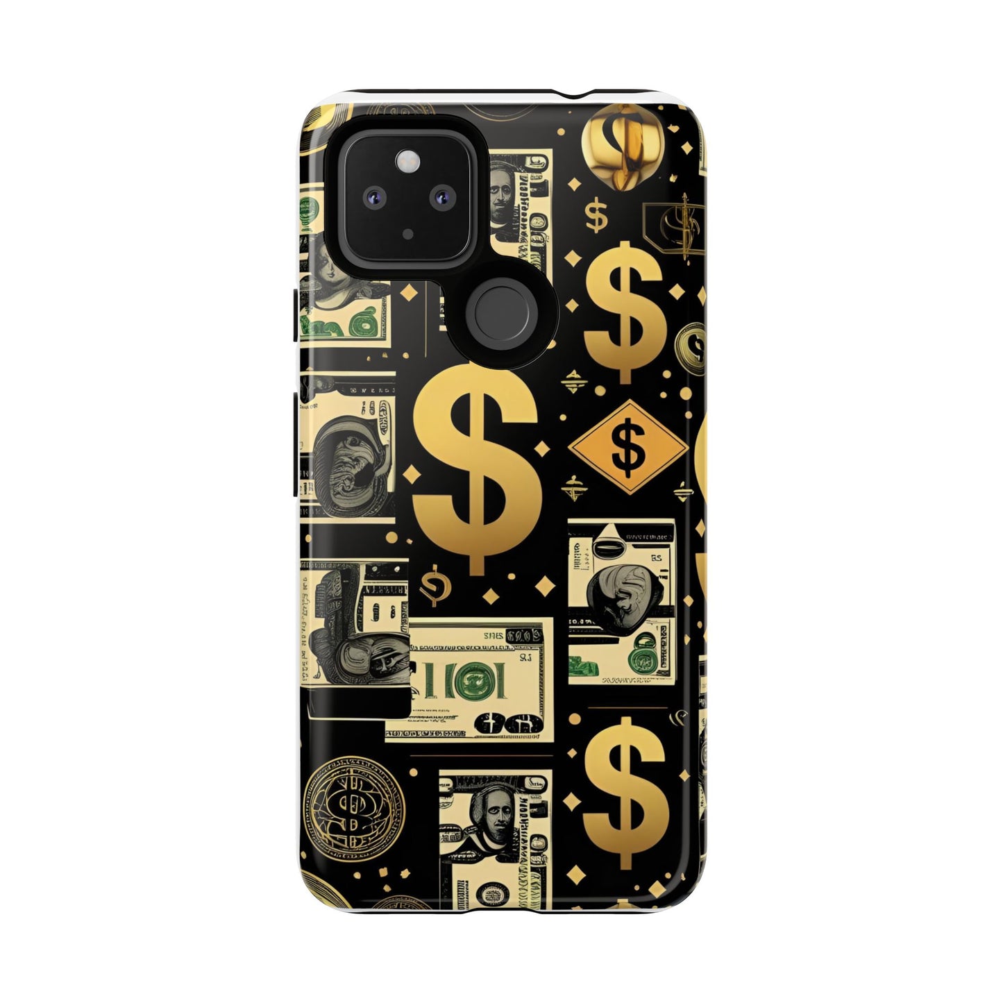 Phone Cases - Gold and Black Dollar Pattern for Luxury Streetwear Enthusiasts