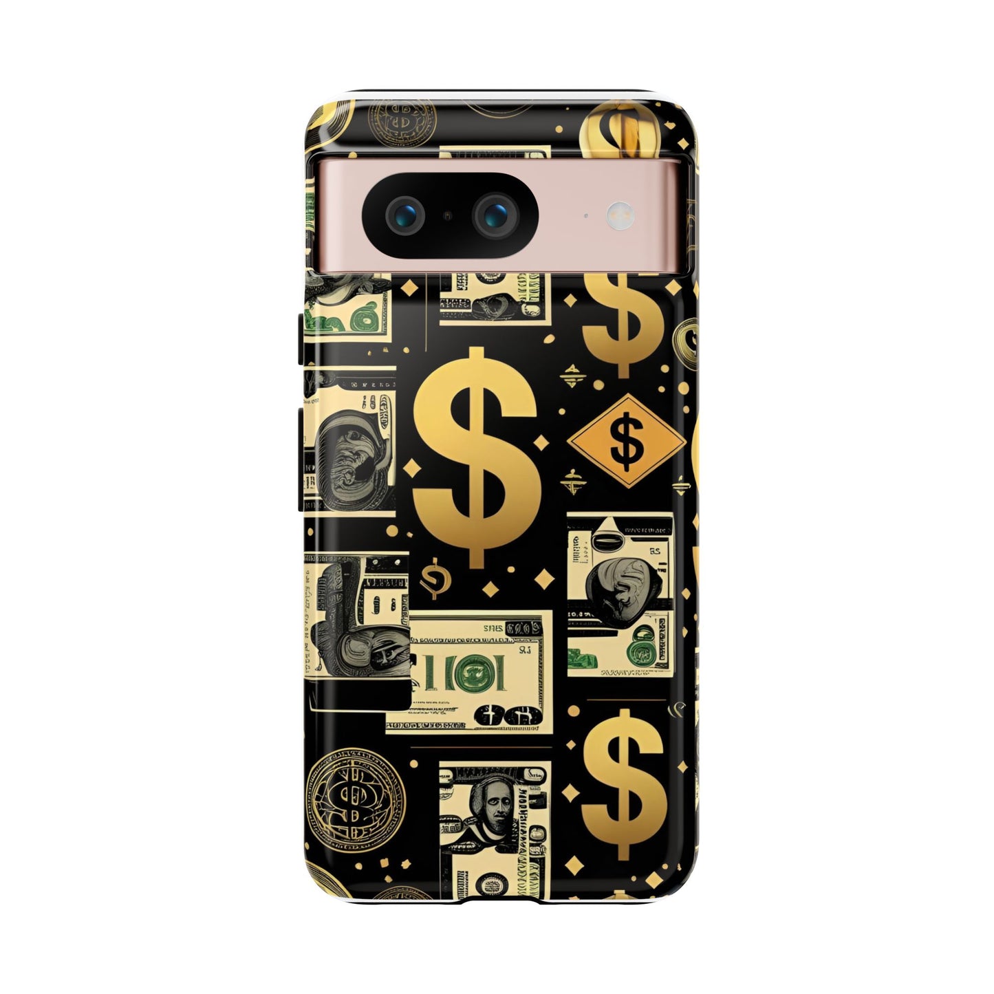 Phone Cases - Gold and Black Dollar Pattern for Luxury Streetwear Enthusiasts