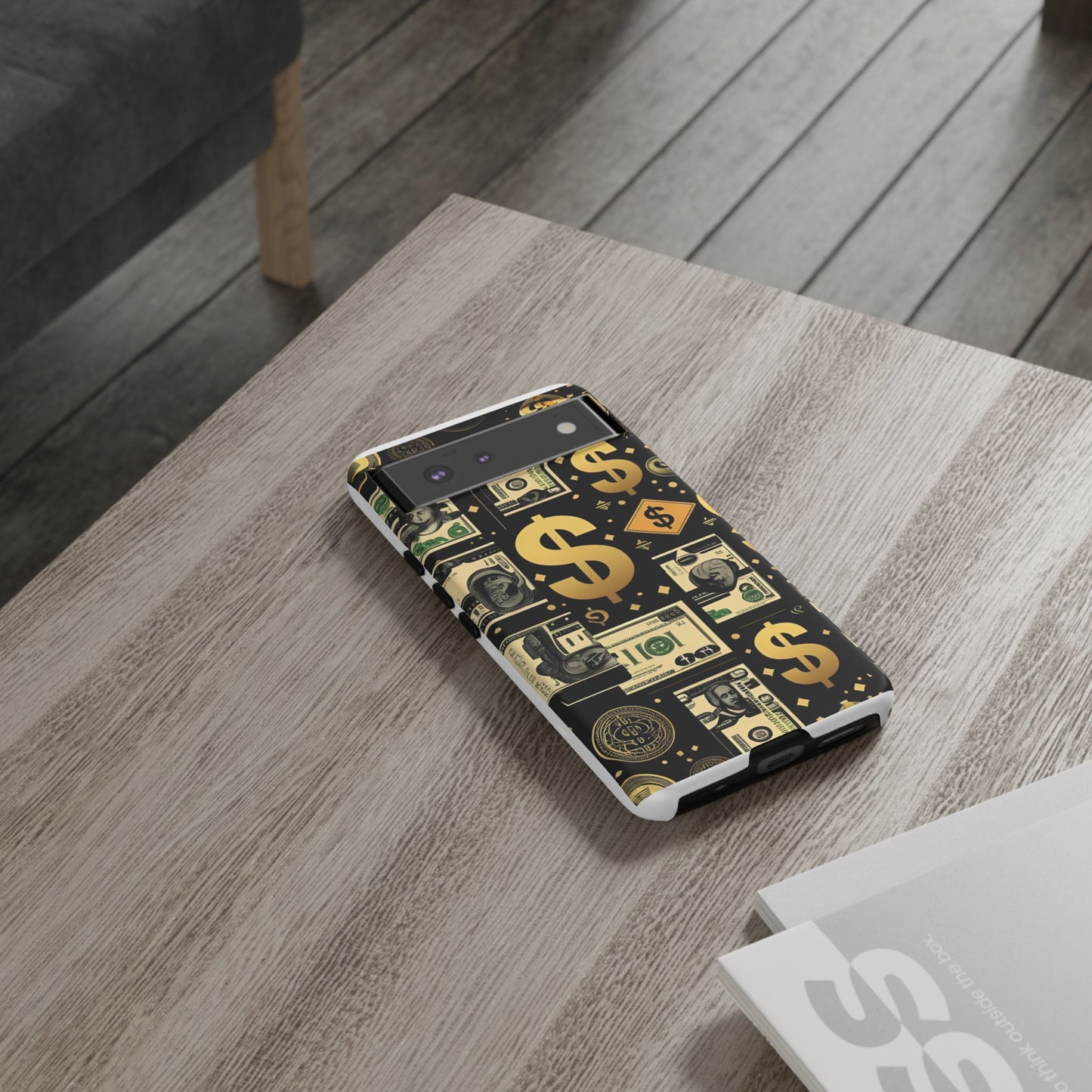 Phone Cases - Gold and Black Dollar Pattern for Luxury Streetwear Enthusiasts