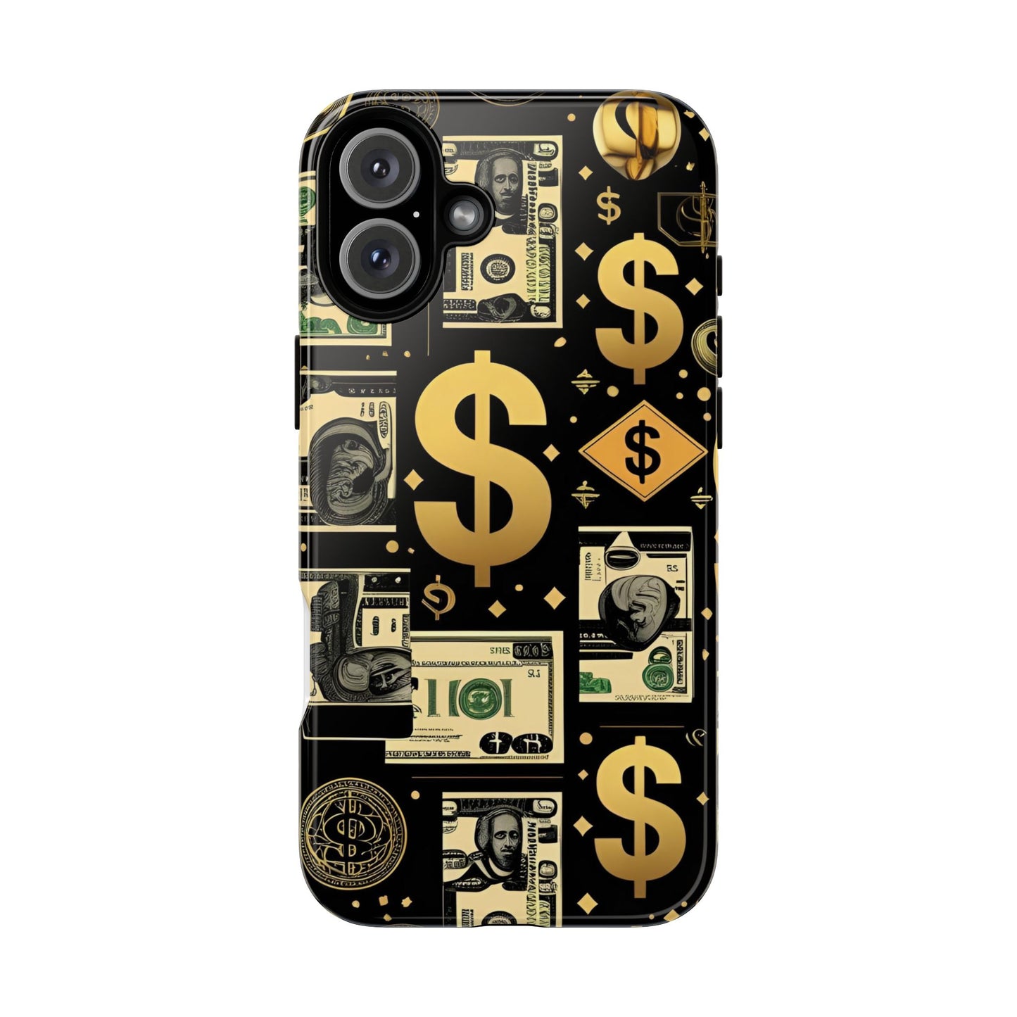 Phone Cases - Gold and Black Dollar Pattern for Luxury Streetwear Enthusiasts