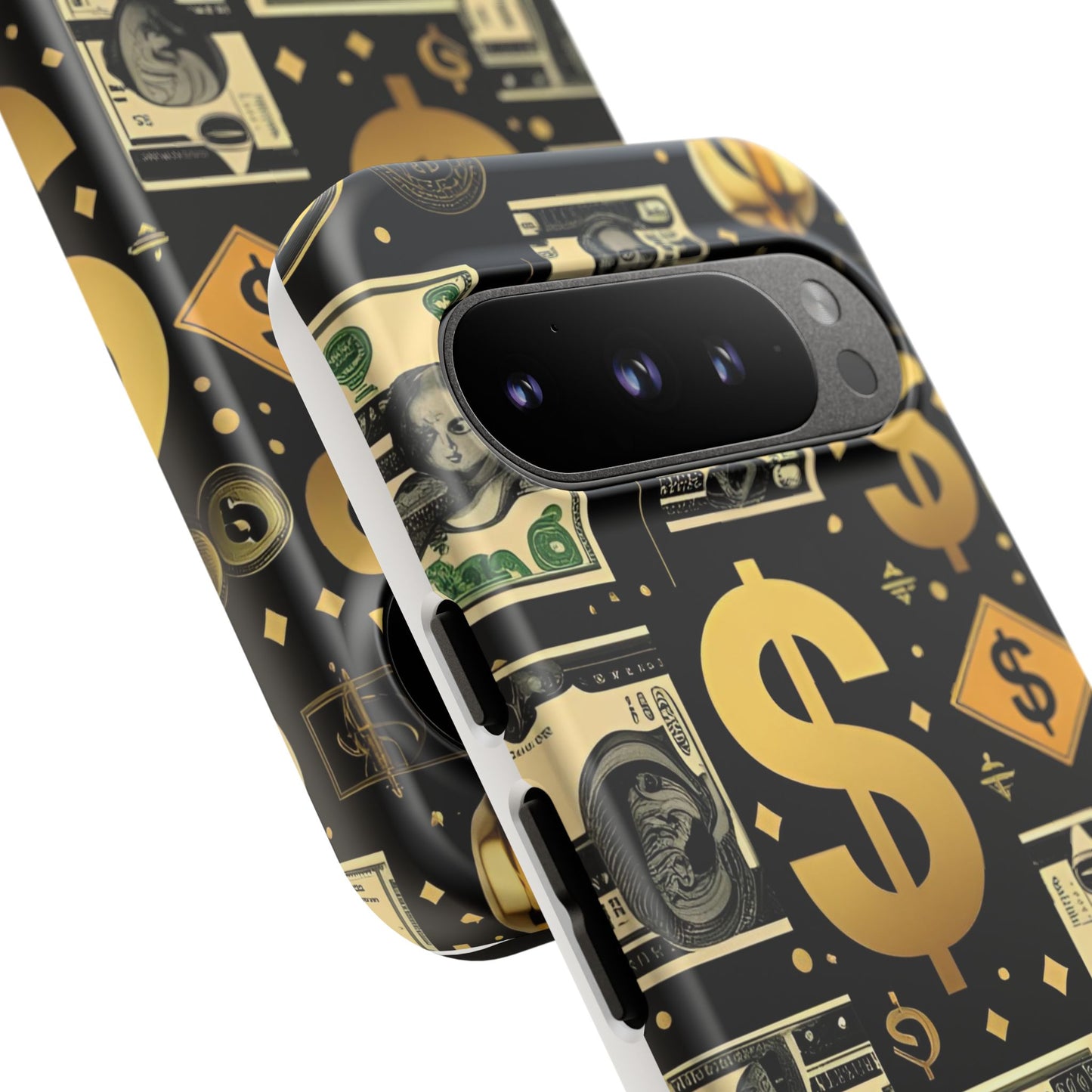Phone Cases - Gold and Black Dollar Pattern for Luxury Streetwear Enthusiasts