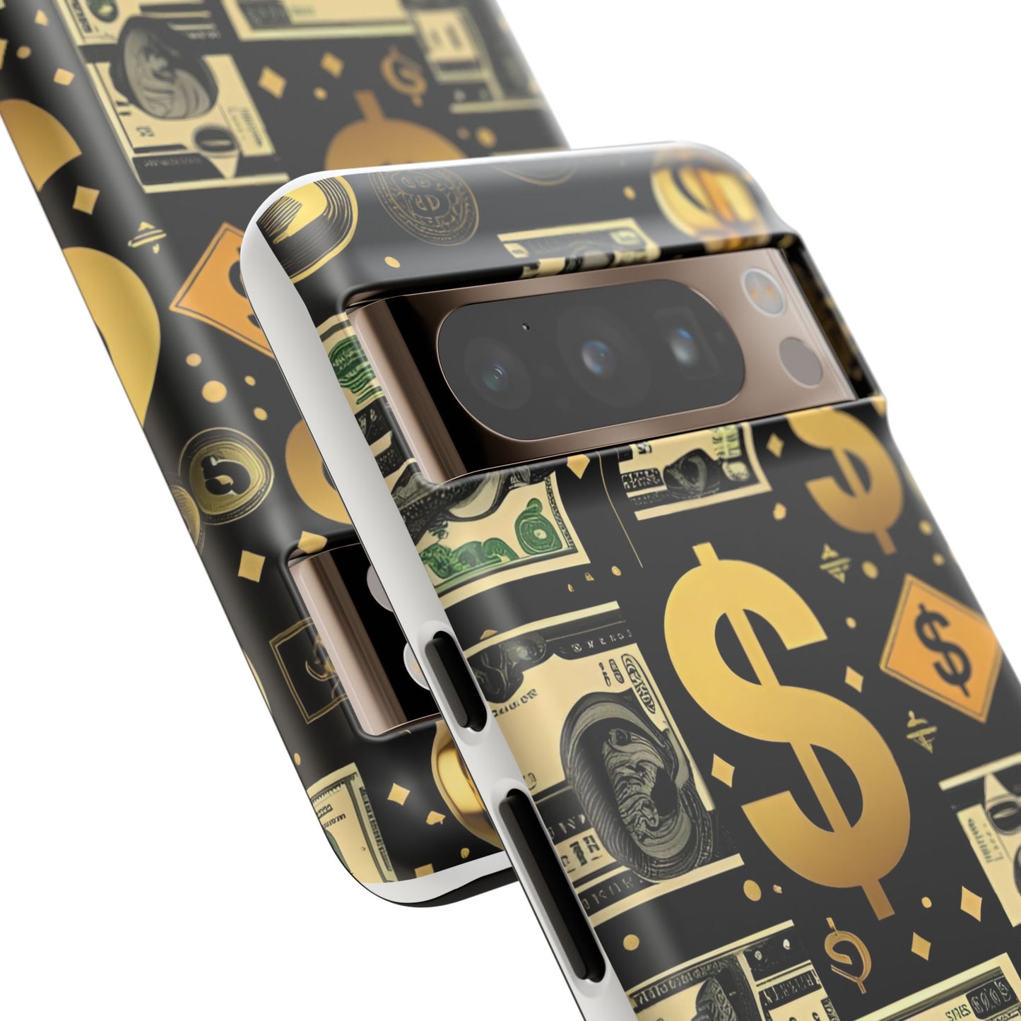 Phone Cases - Gold and Black Dollar Pattern for Luxury Streetwear Enthusiasts
