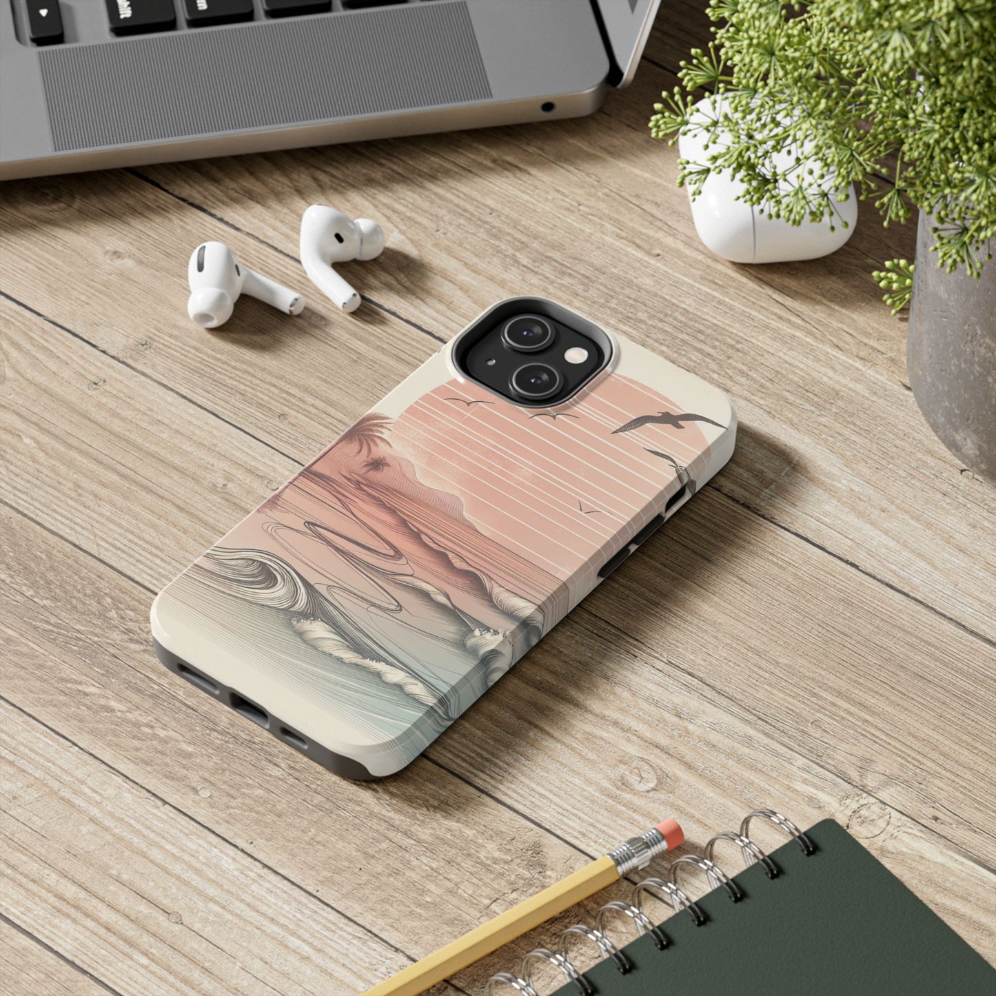 Beach Sunset Tough Phone Cases, Ocean Waves Protection Case, Stylish Phone Cover for Summer Lovers, Gift for Beach Goers, Tropical [...]