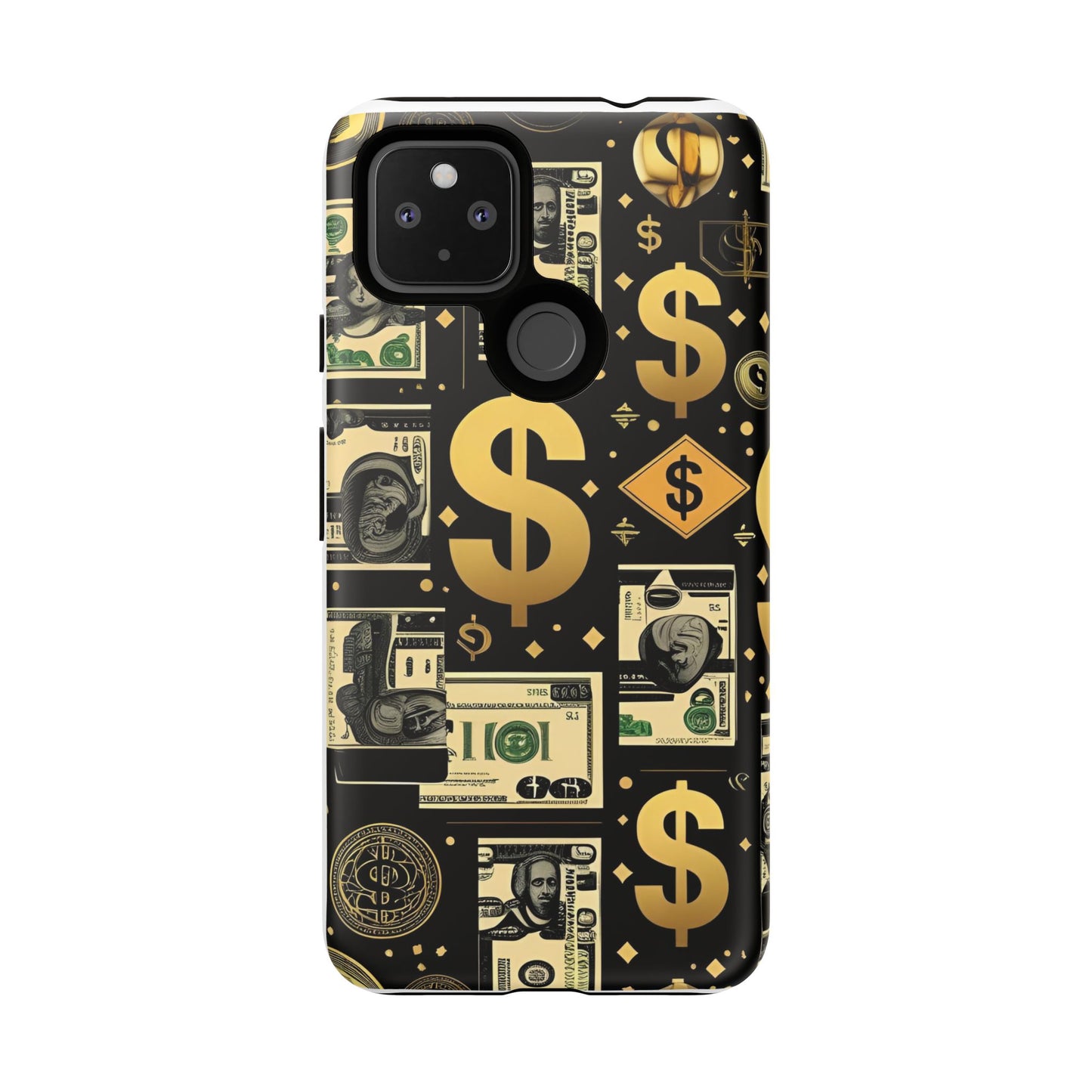 Phone Cases - Gold and Black Dollar Pattern for Luxury Streetwear Enthusiasts