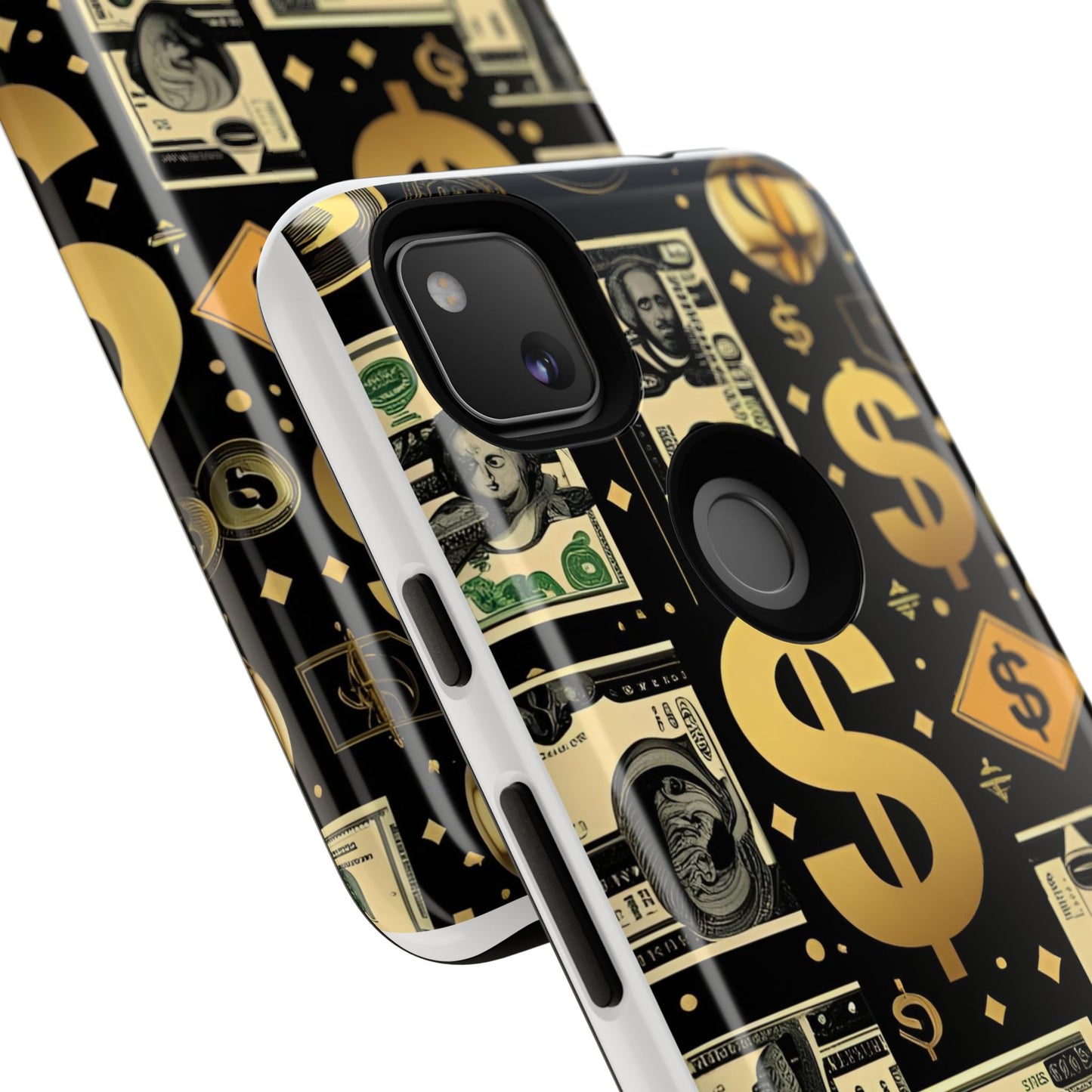 Phone Cases - Gold and Black Dollar Pattern for Luxury Streetwear Enthusiasts