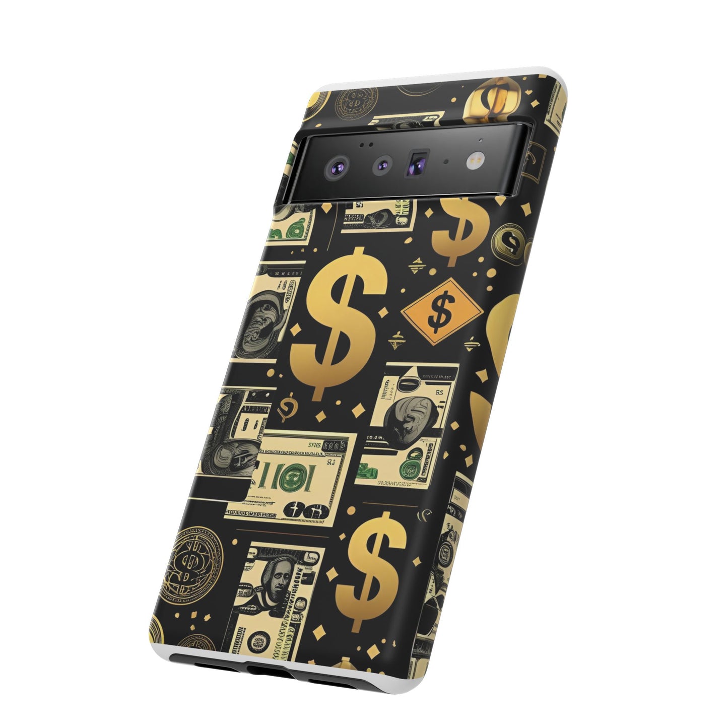 Phone Cases - Gold and Black Dollar Pattern for Luxury Streetwear Enthusiasts