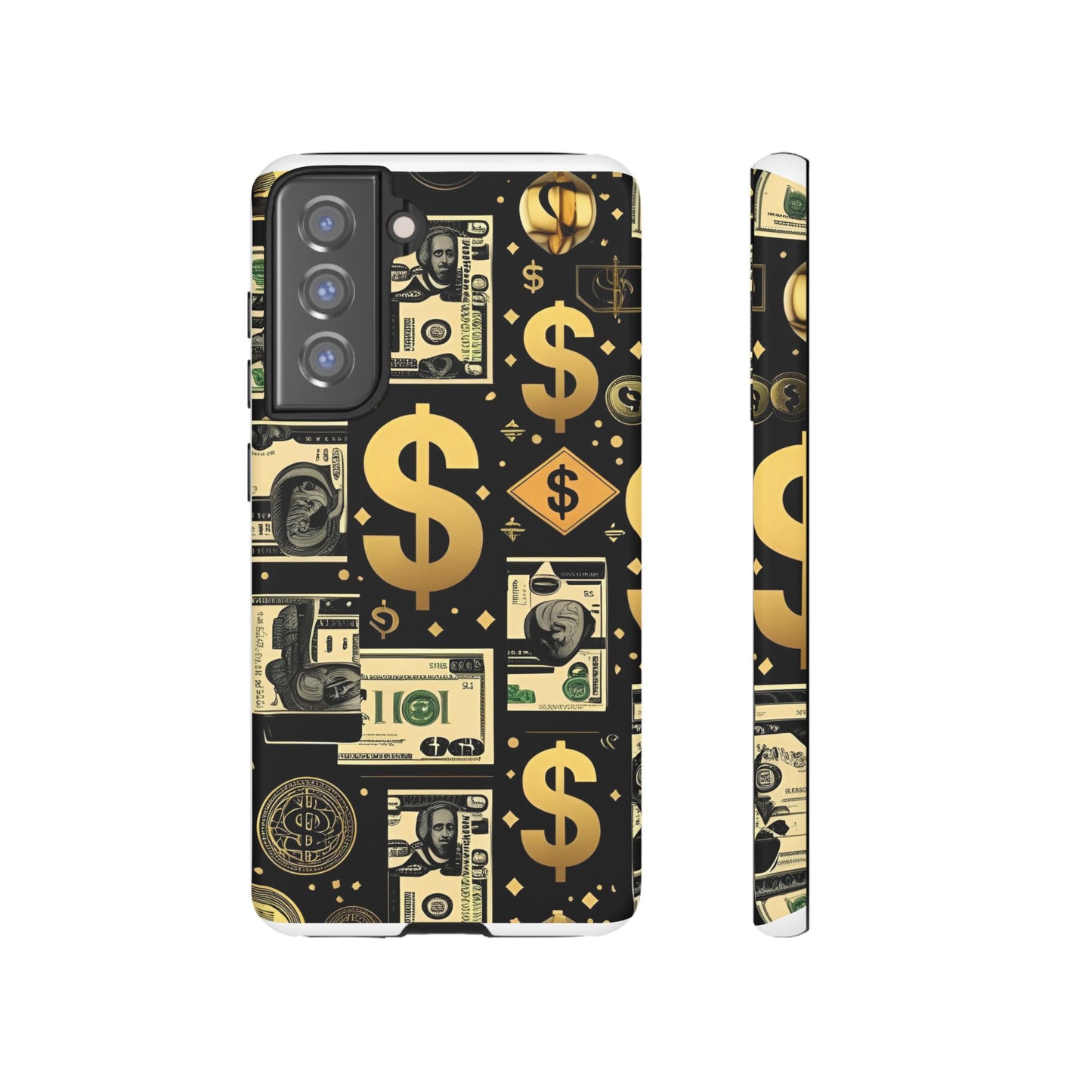 Phone Cases - Gold and Black Dollar Pattern for Luxury Streetwear Enthusiasts