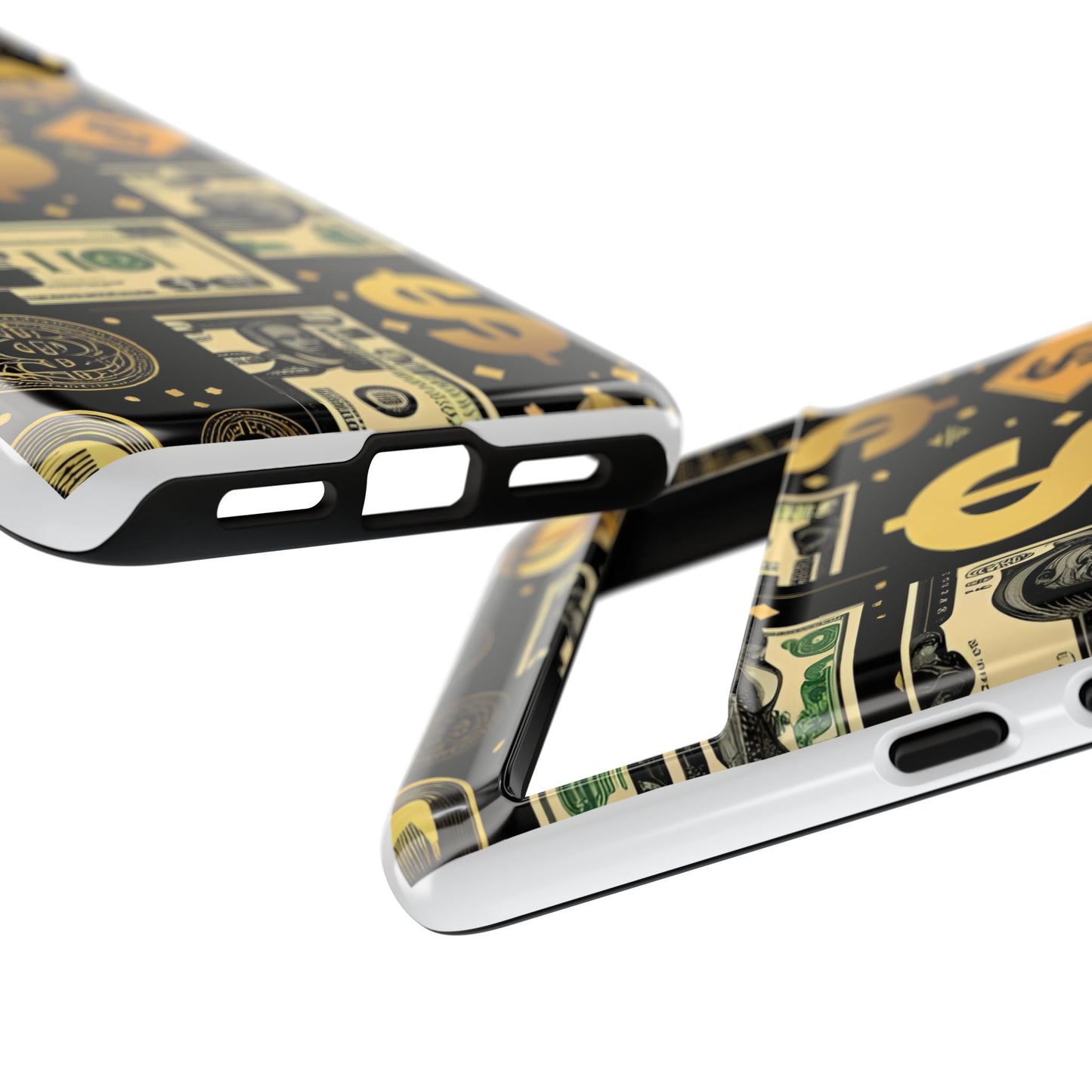 Phone Cases - Gold and Black Dollar Pattern for Luxury Streetwear Enthusiasts