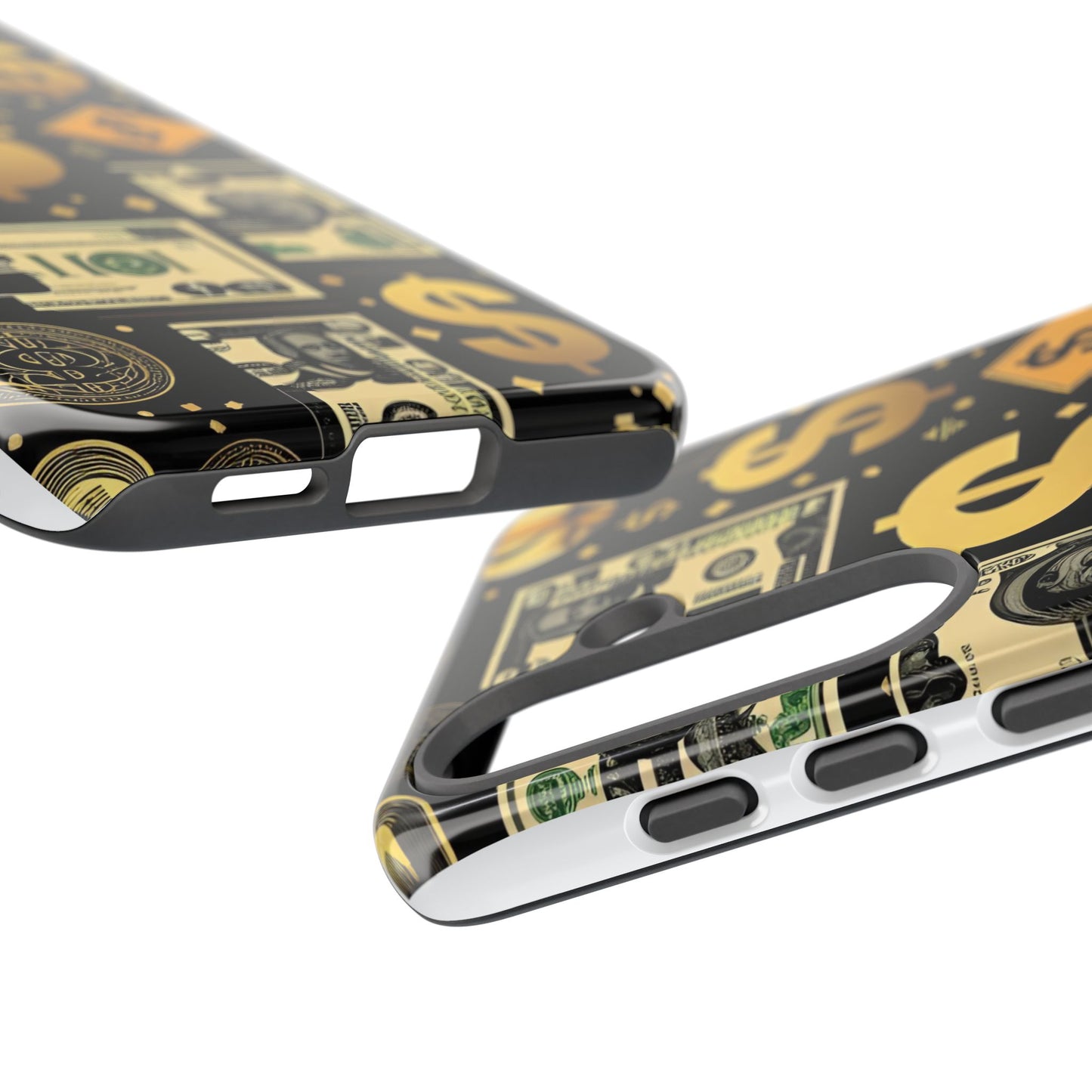 Phone Cases - Gold and Black Dollar Pattern for Luxury Streetwear Enthusiasts