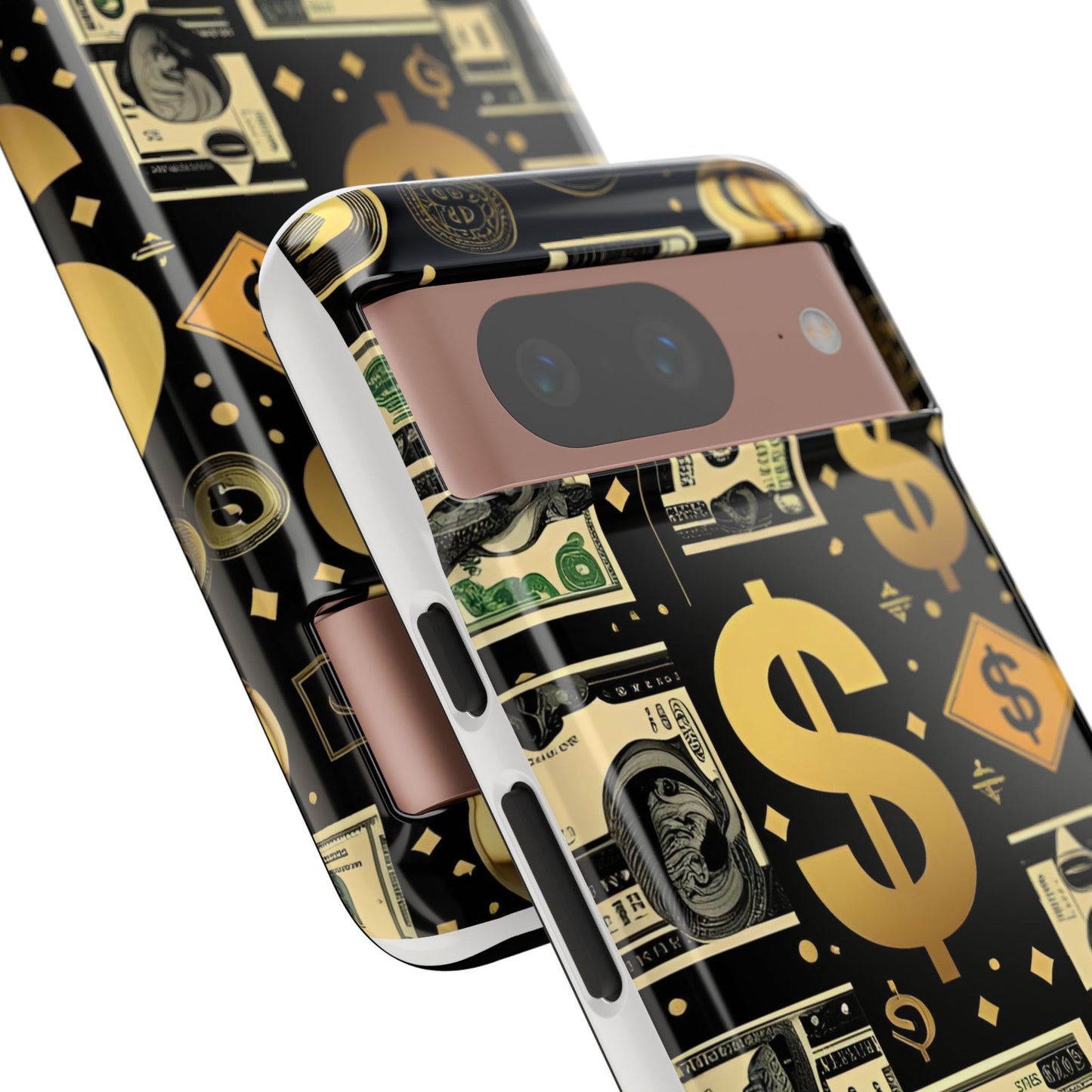 Phone Cases - Gold and Black Dollar Pattern for Luxury Streetwear Enthusiasts