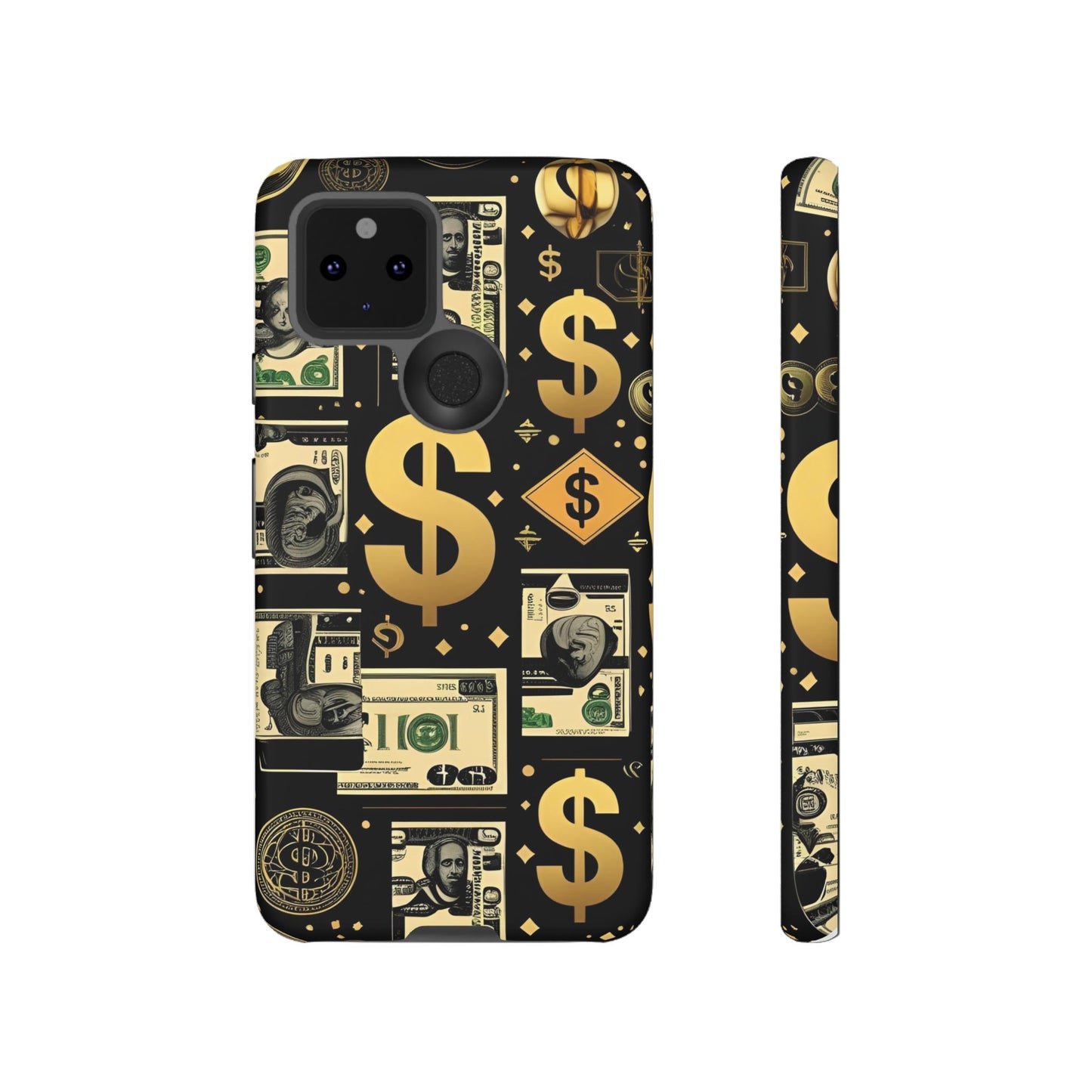 Phone Cases - Gold and Black Dollar Pattern for Luxury Streetwear Enthusiasts