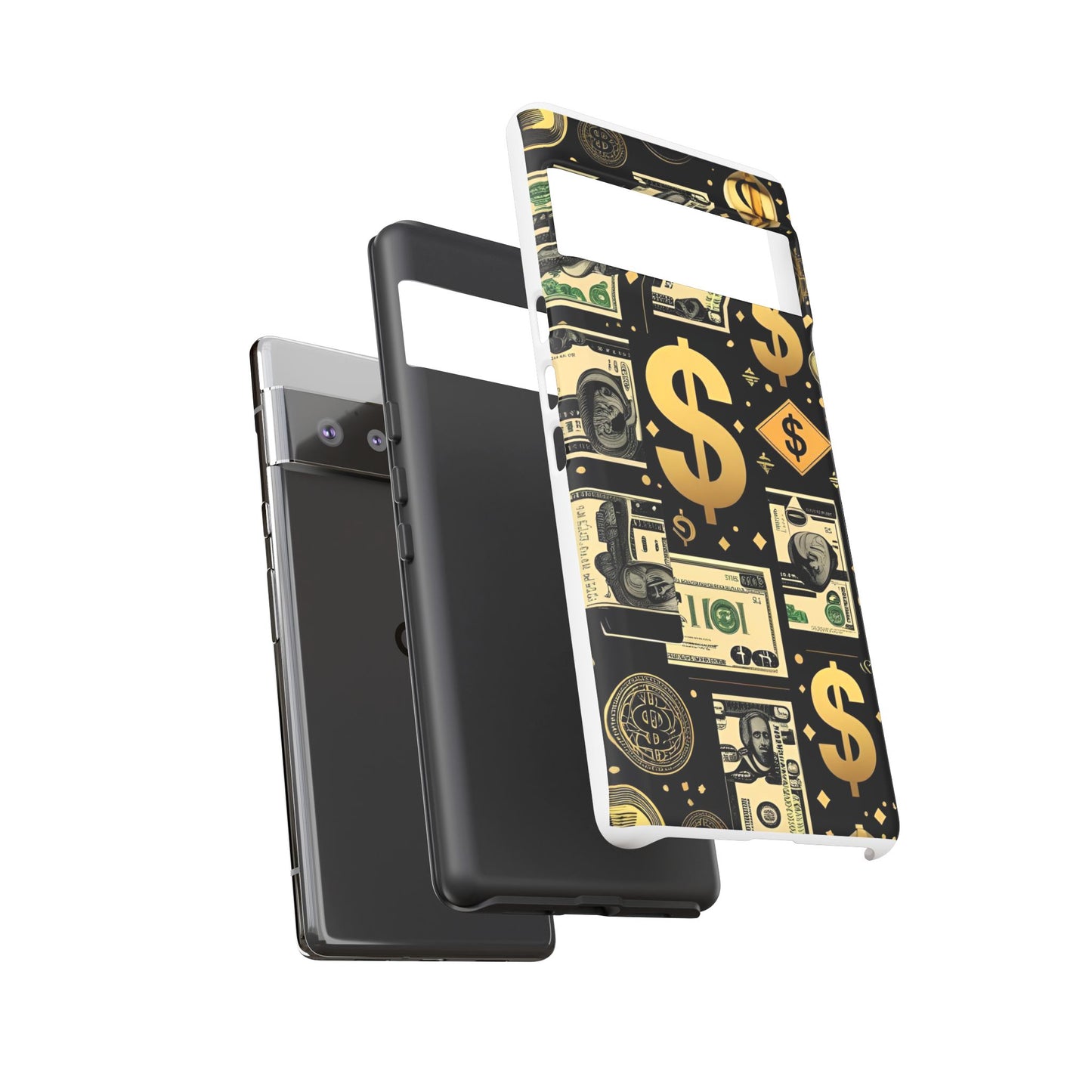 Phone Cases - Gold and Black Dollar Pattern for Luxury Streetwear Enthusiasts