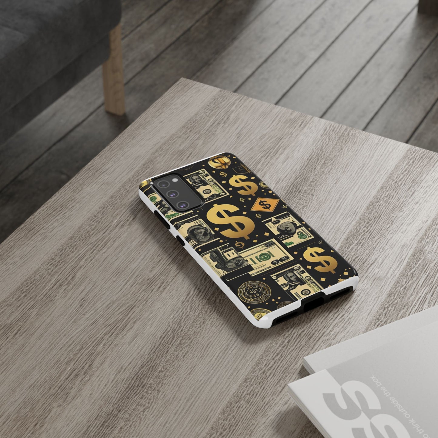 Phone Cases - Gold and Black Dollar Pattern for Luxury Streetwear Enthusiasts