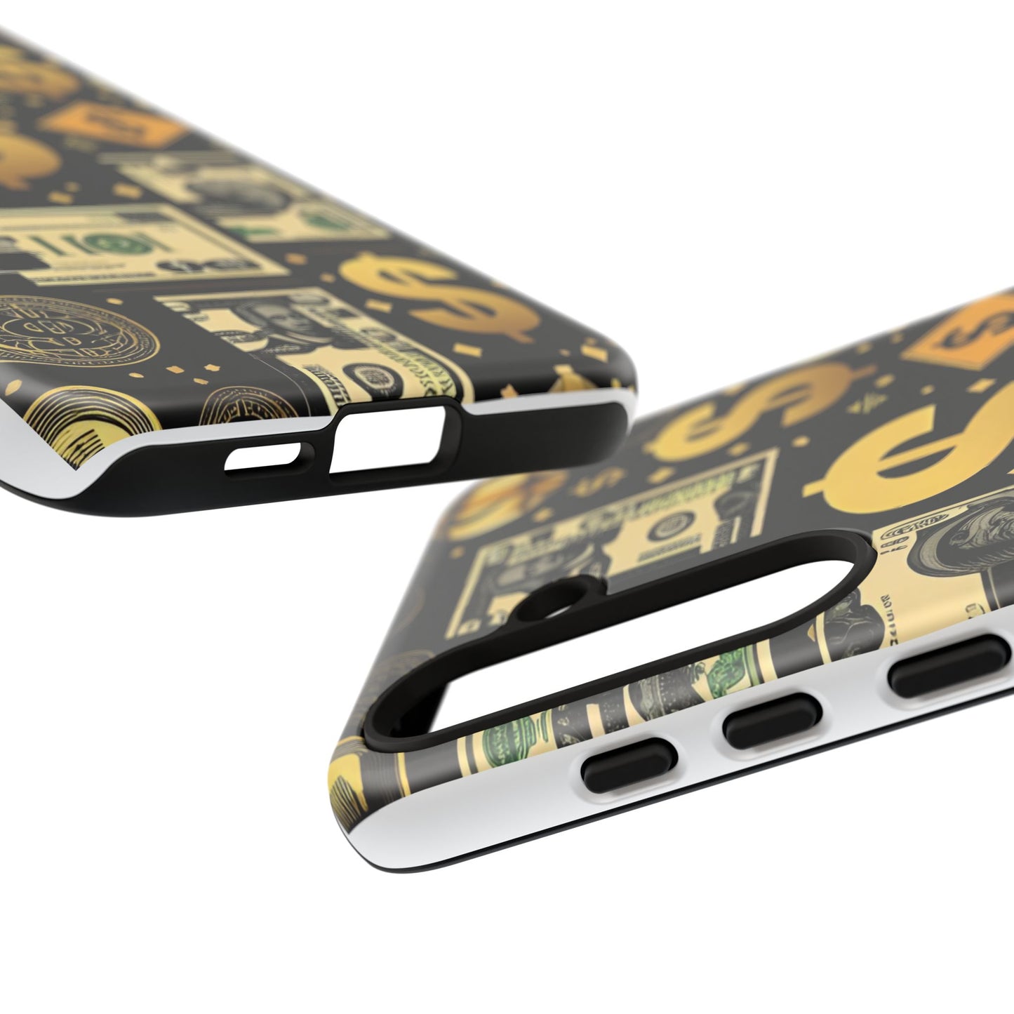 Phone Cases - Gold and Black Dollar Pattern for Luxury Streetwear Enthusiasts