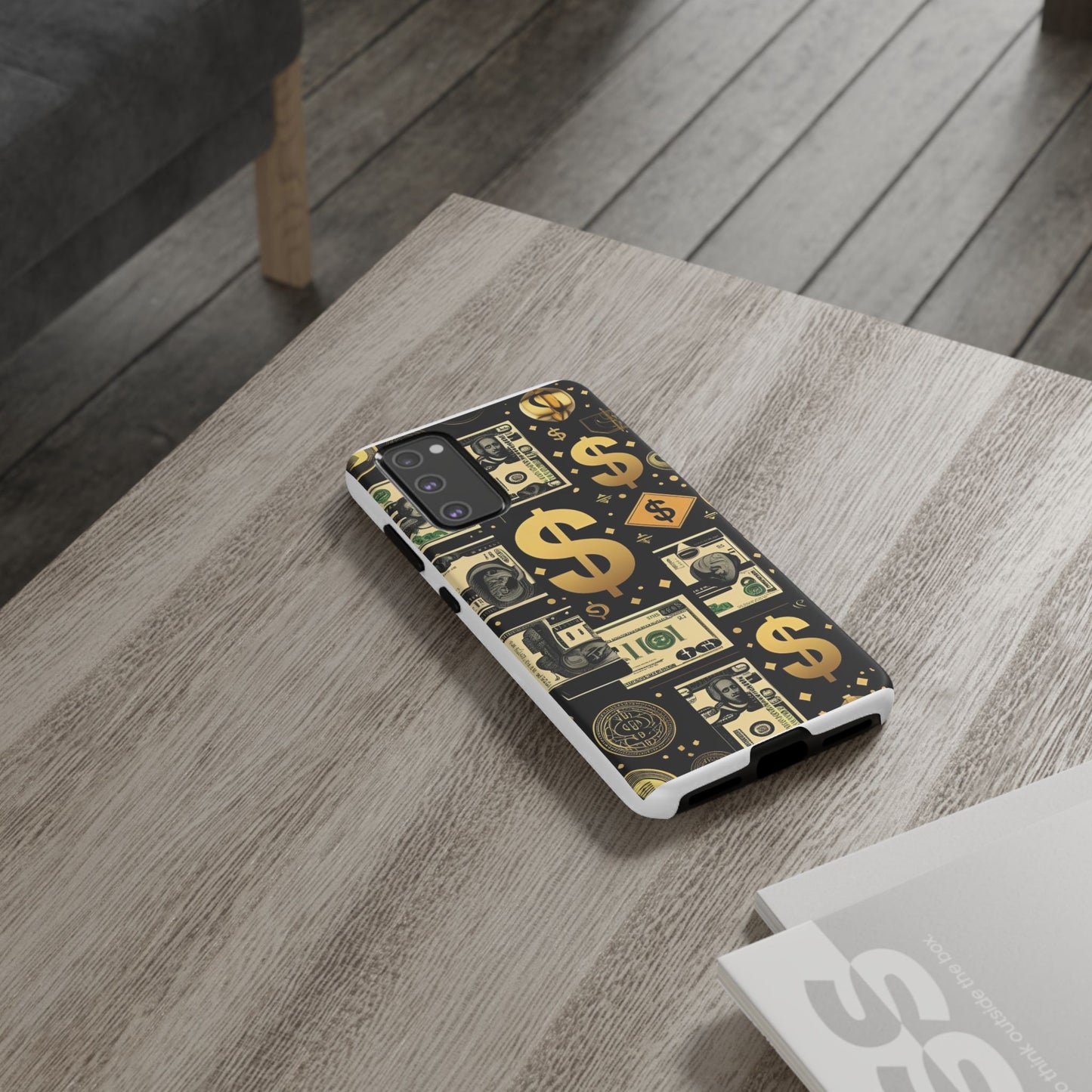 Phone Cases - Gold and Black Dollar Pattern for Luxury Streetwear Enthusiasts