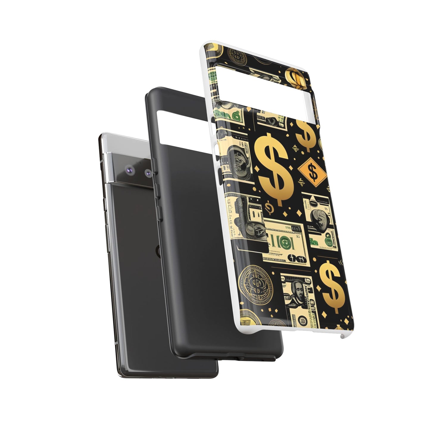 Phone Cases - Gold and Black Dollar Pattern for Luxury Streetwear Enthusiasts
