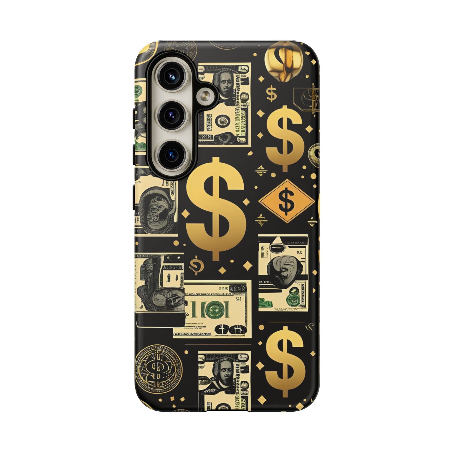 Phone Cases - Gold and Black Dollar Pattern for Luxury Streetwear Enthusiasts
