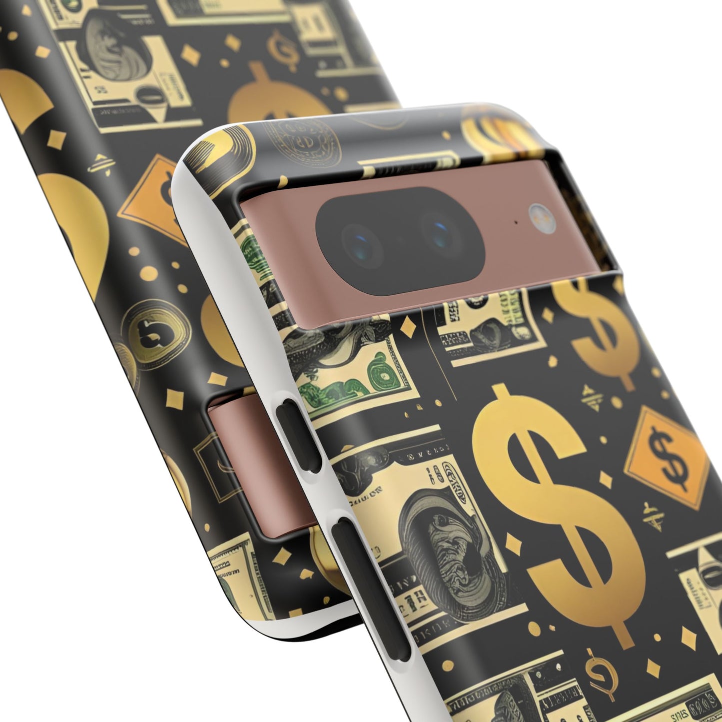 Phone Cases - Gold and Black Dollar Pattern for Luxury Streetwear Enthusiasts