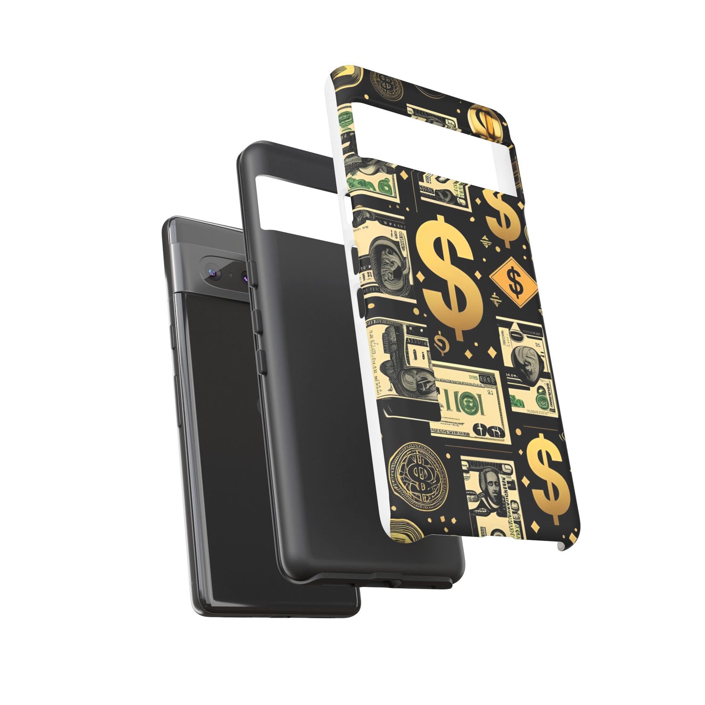 Phone Cases - Gold and Black Dollar Pattern for Luxury Streetwear Enthusiasts