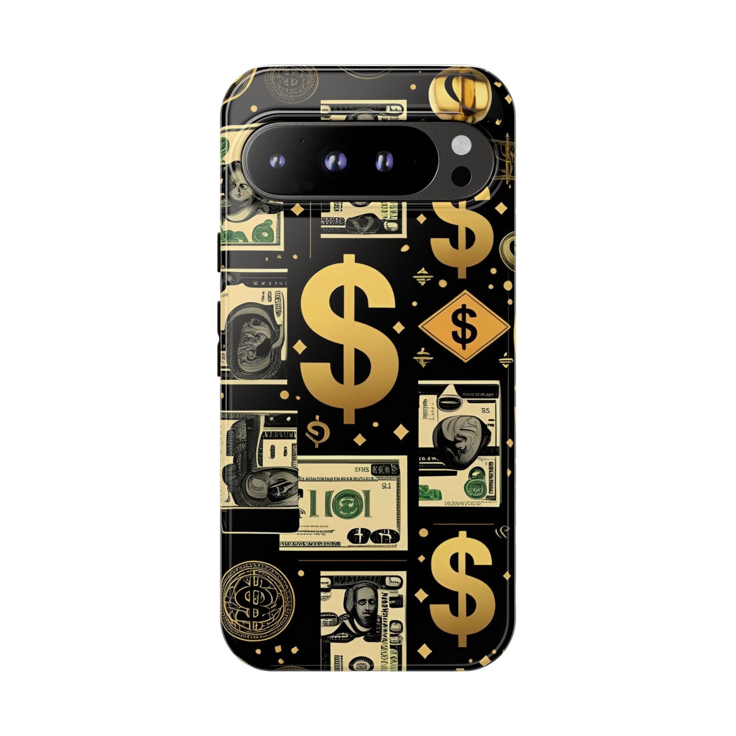 Phone Cases - Gold and Black Dollar Pattern for Luxury Streetwear Enthusiasts