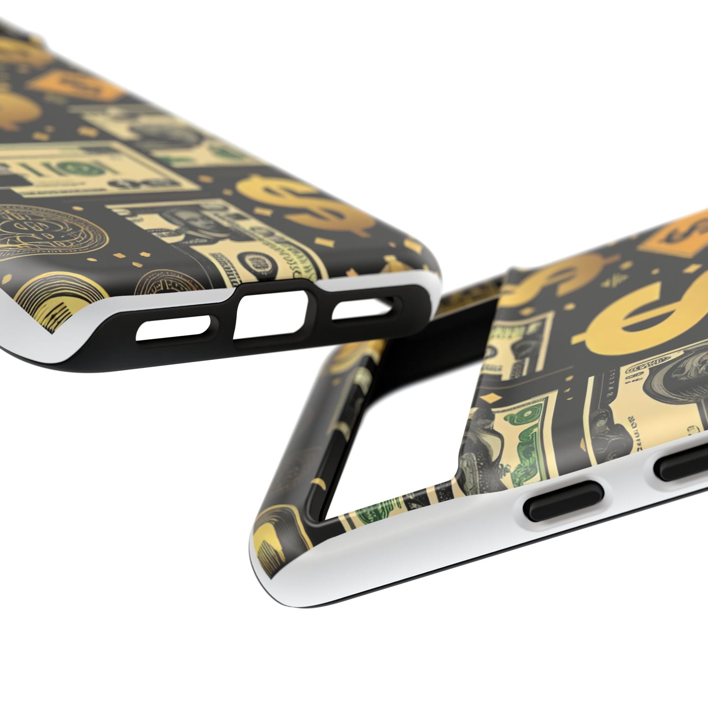 Phone Cases - Gold and Black Dollar Pattern for Luxury Streetwear Enthusiasts