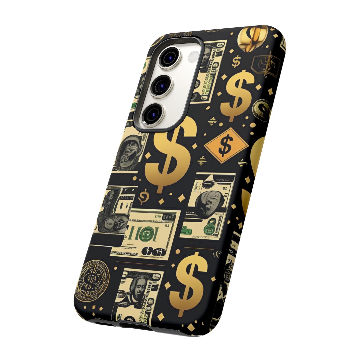Phone Cases - Gold and Black Dollar Pattern for Luxury Streetwear Enthusiasts