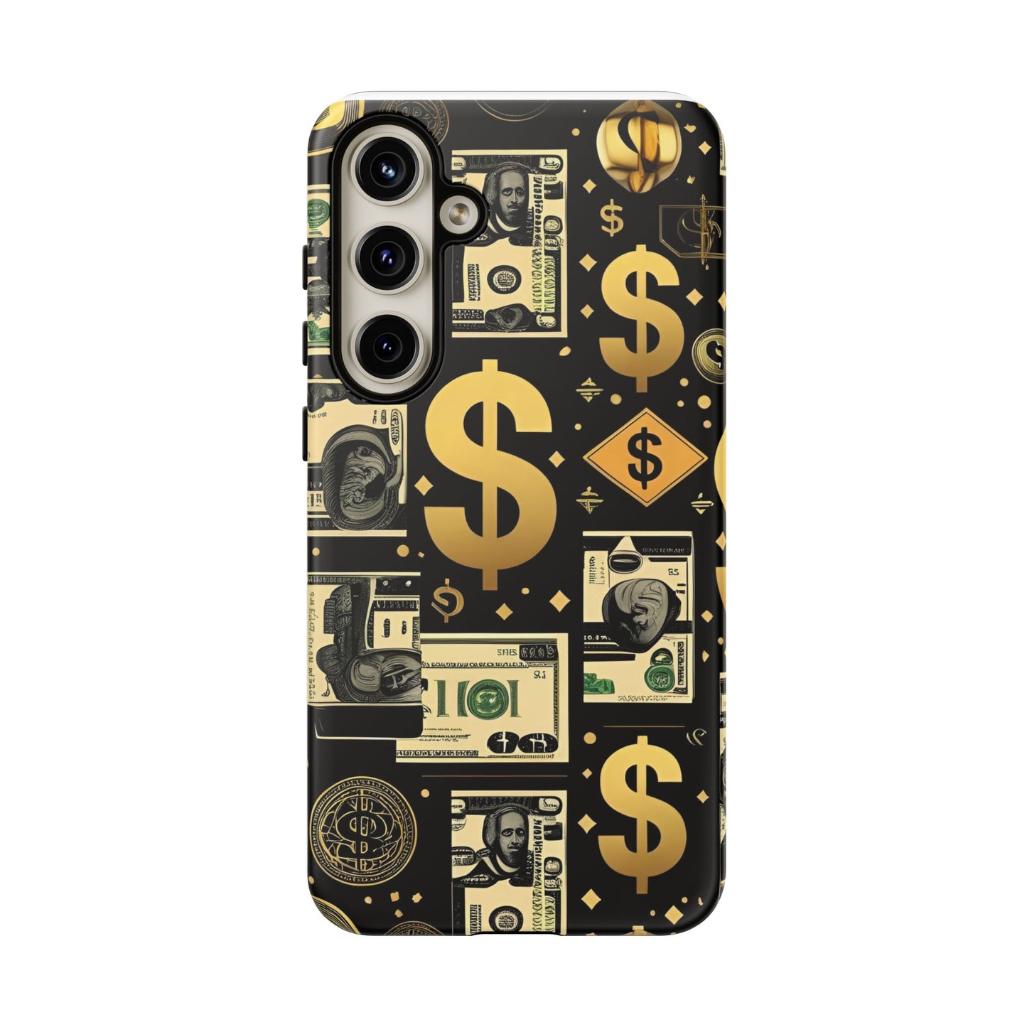 Phone Cases - Gold and Black Dollar Pattern for Luxury Streetwear Enthusiasts