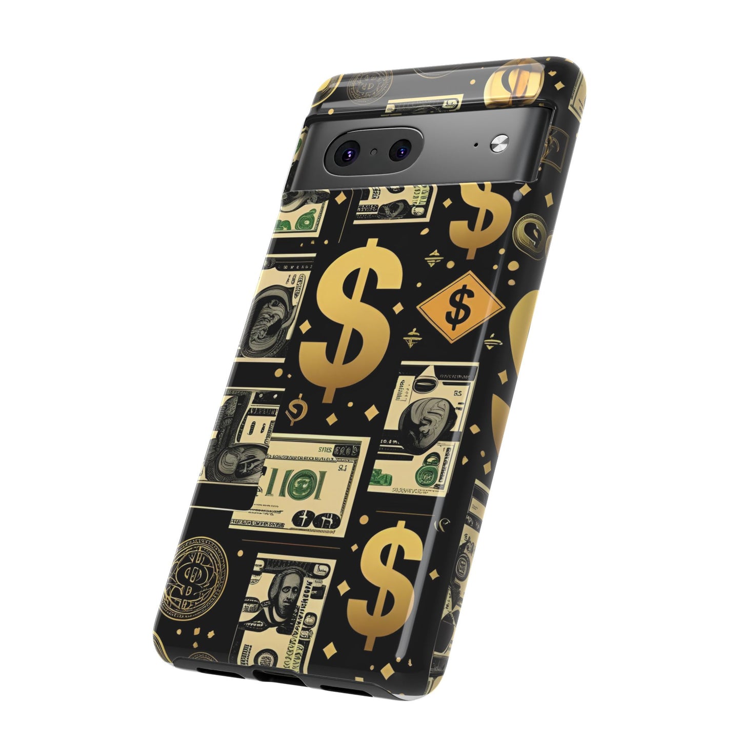 Phone Cases - Gold and Black Dollar Pattern for Luxury Streetwear Enthusiasts