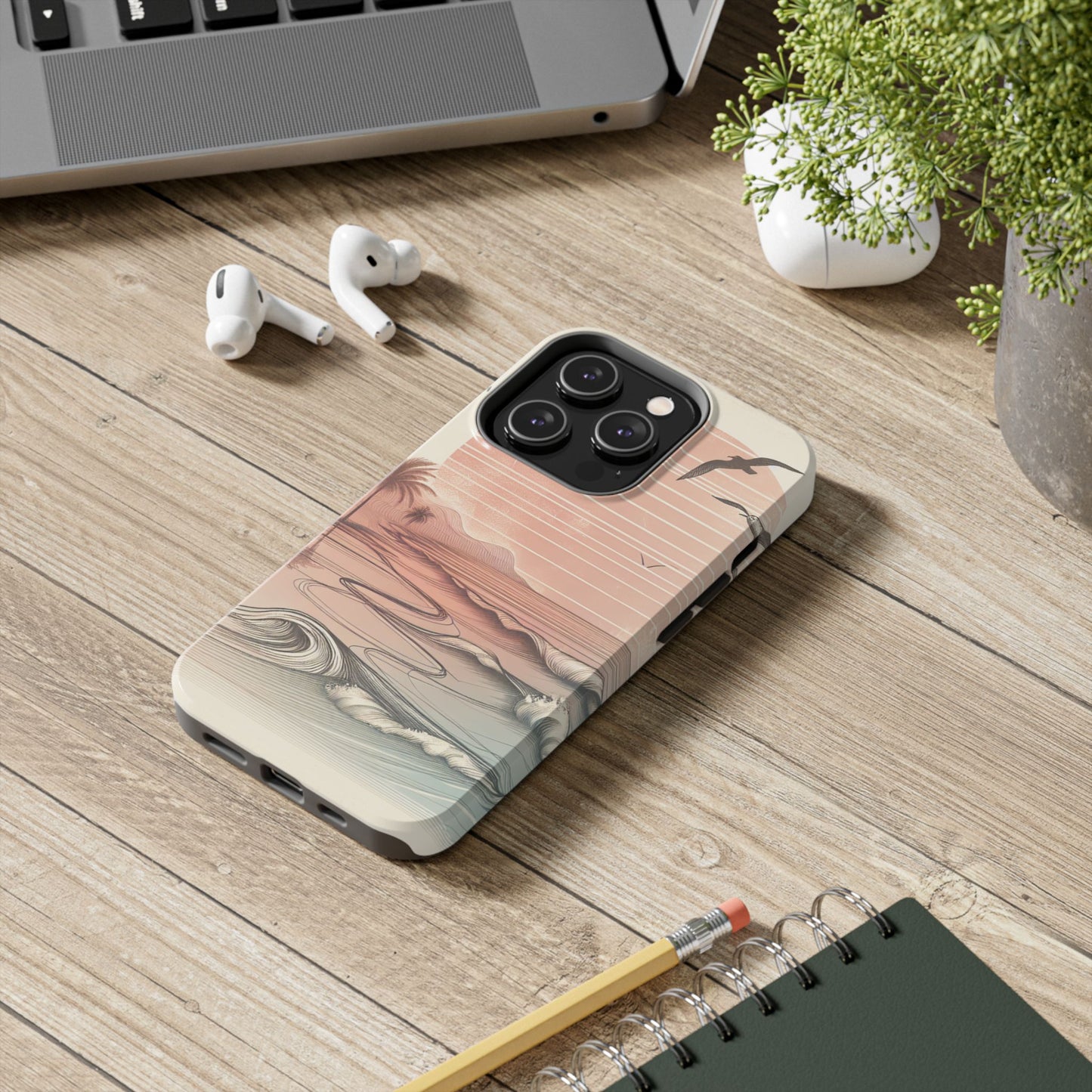 Beach Sunset Tough Phone Cases, Ocean Waves Protection Case, Stylish Phone Cover for Summer Lovers, Gift for Beach Goers, Tropical [...]