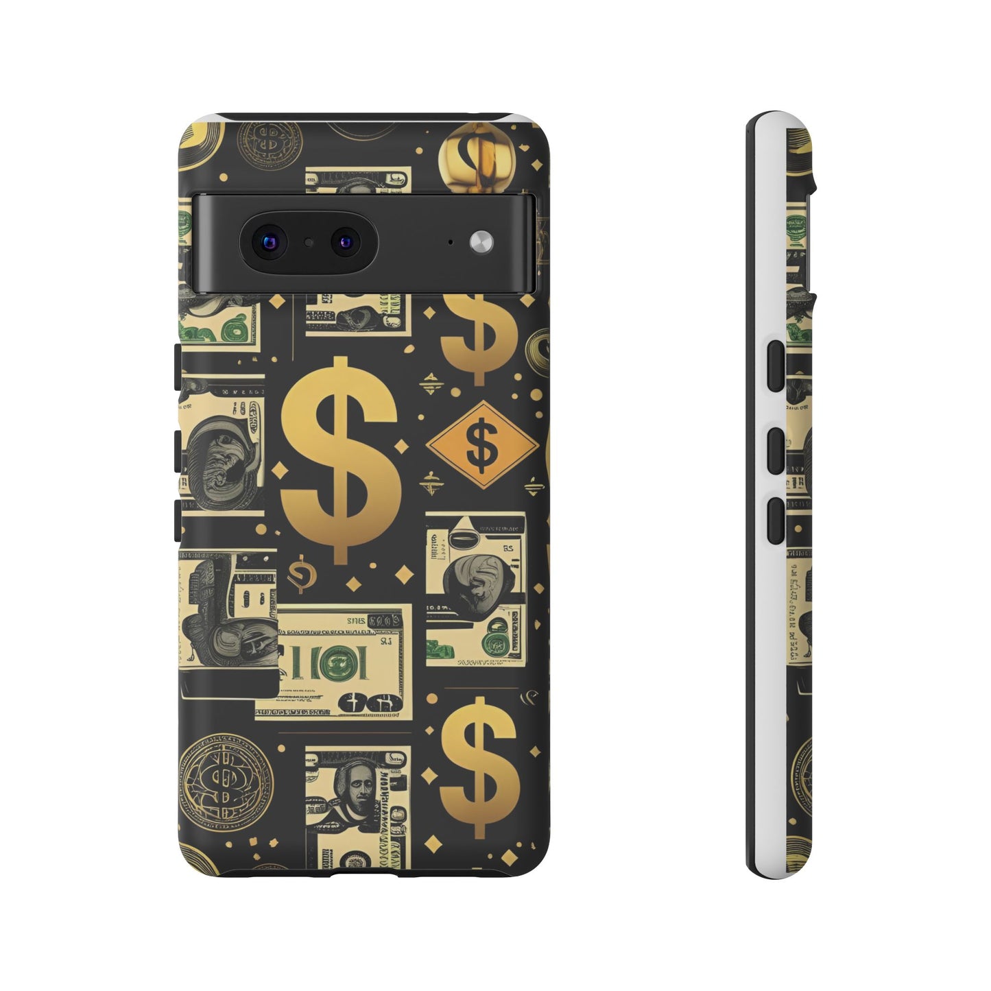 Phone Cases - Gold and Black Dollar Pattern for Luxury Streetwear Enthusiasts