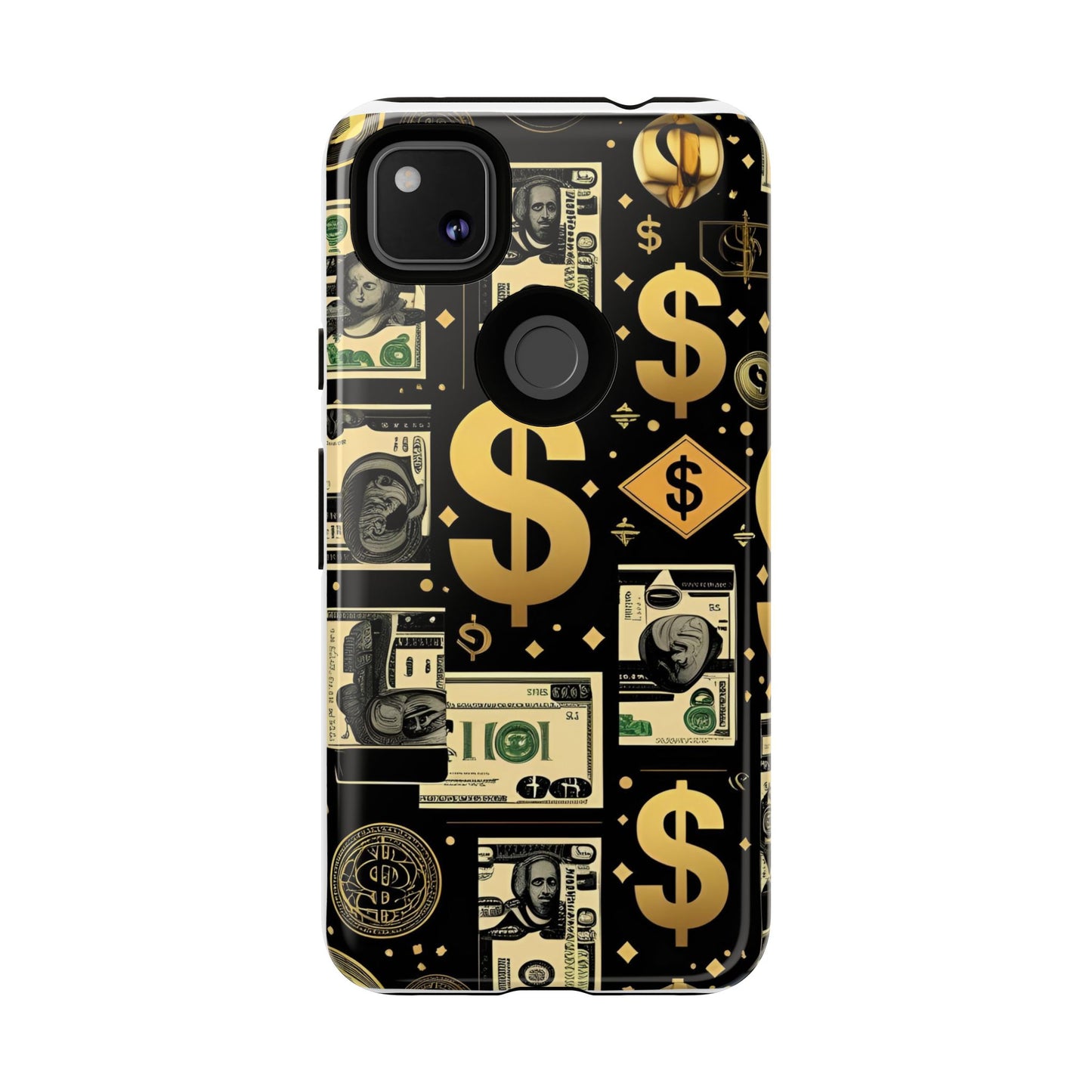 Phone Cases - Gold and Black Dollar Pattern for Luxury Streetwear Enthusiasts
