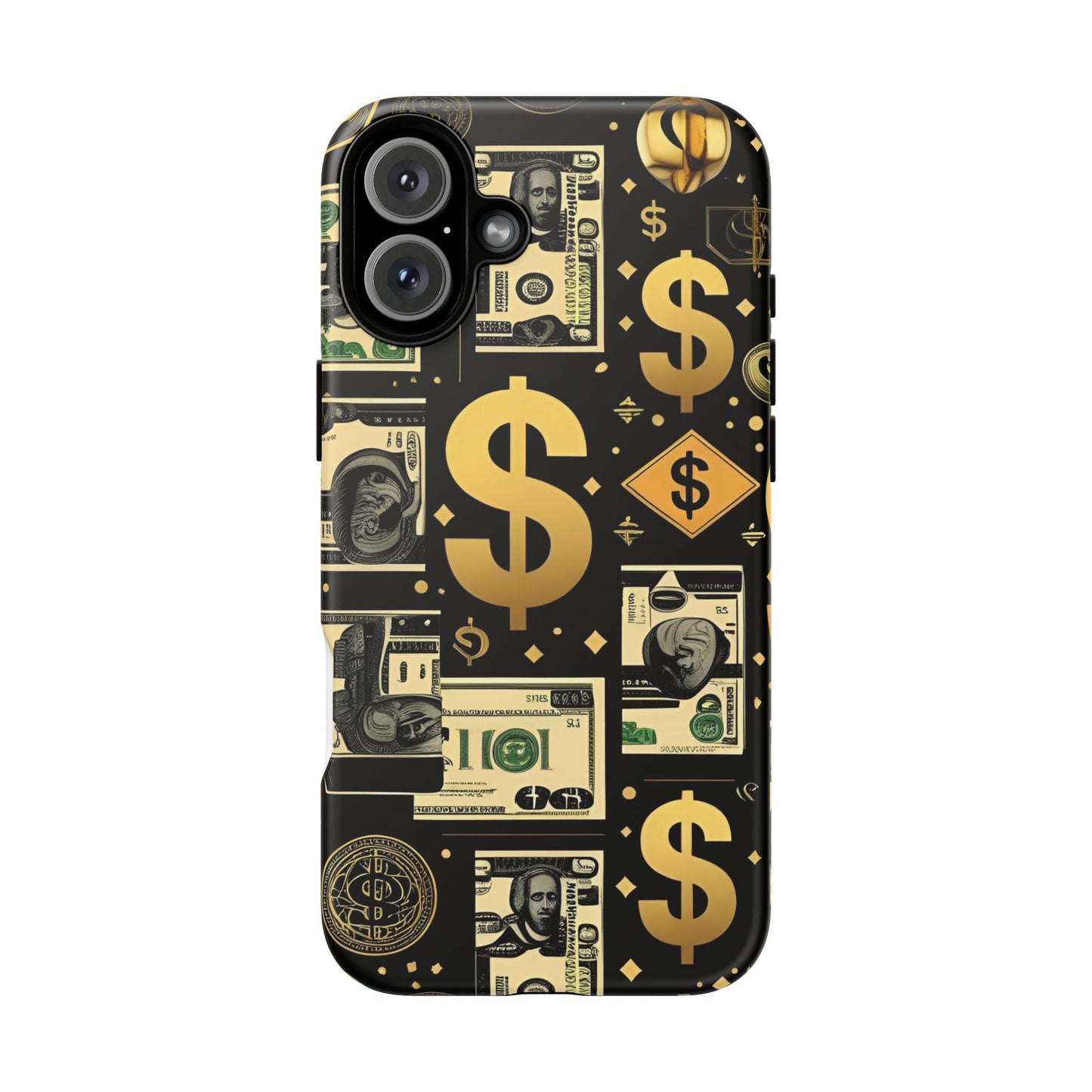 Phone Cases - Gold and Black Dollar Pattern for Luxury Streetwear Enthusiasts
