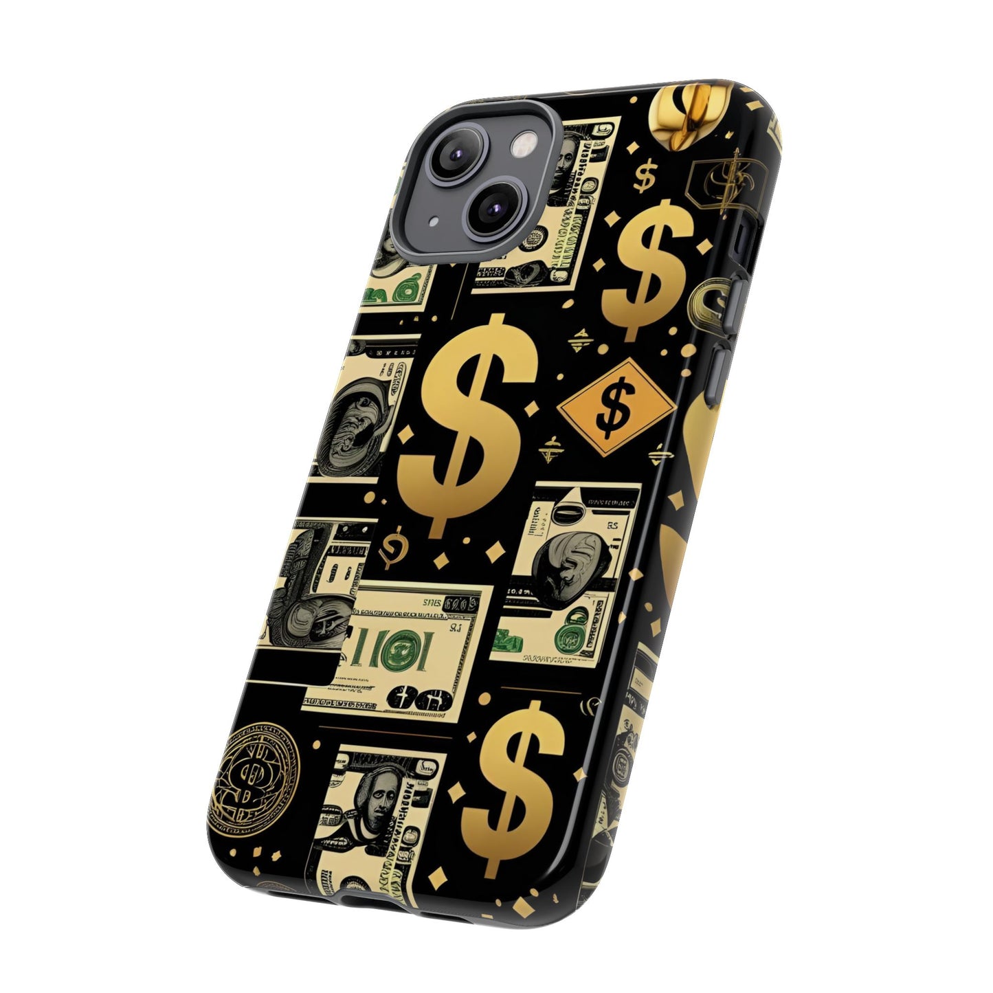 Phone Cases - Gold and Black Dollar Pattern for Luxury Streetwear Enthusiasts