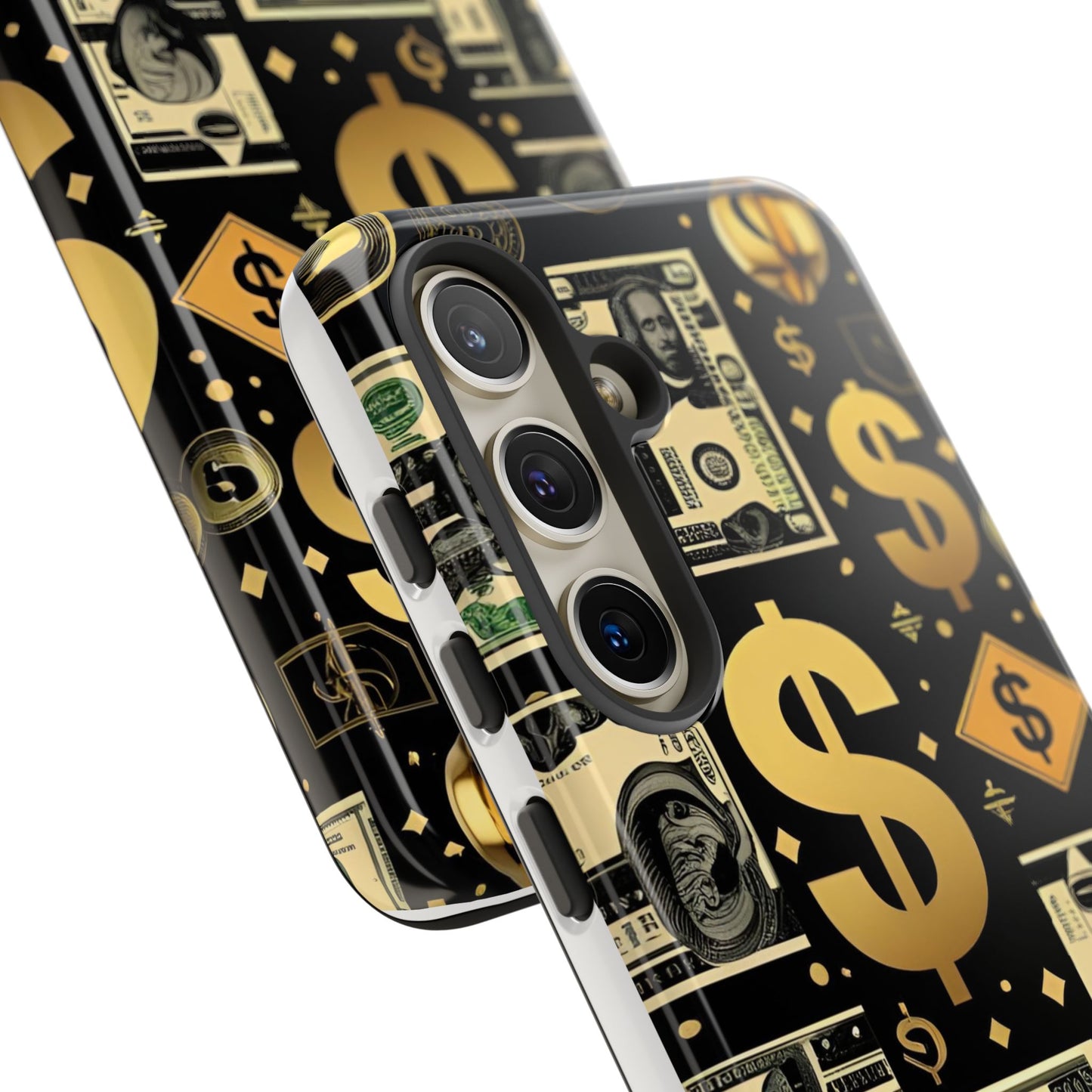 Phone Cases - Gold and Black Dollar Pattern for Luxury Streetwear Enthusiasts
