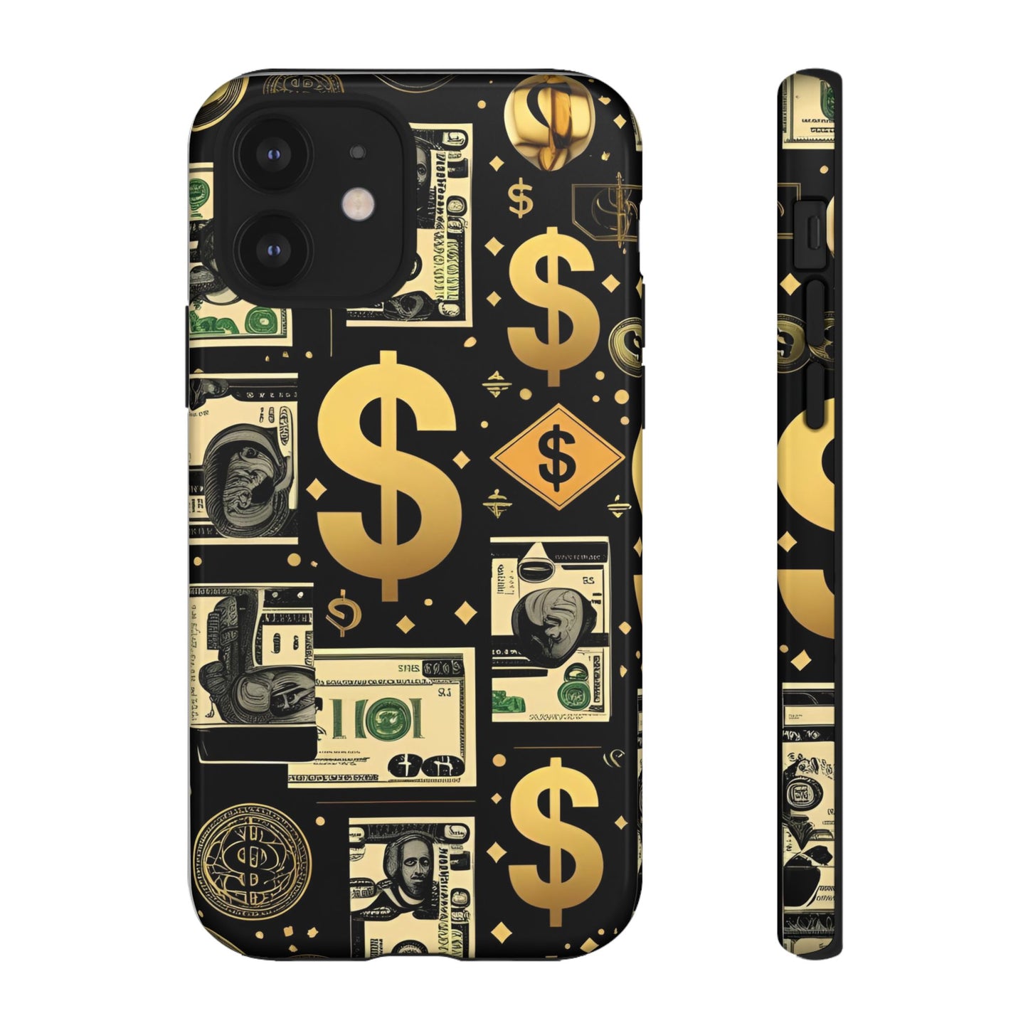 Phone Cases - Gold and Black Dollar Pattern for Luxury Streetwear Enthusiasts